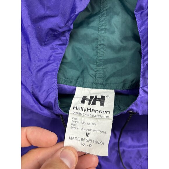 Vintage Helly Hansen Jacket Mens Medium Purple Anorak Half Zip Windbreaker 90s - Picture 2 of 6
